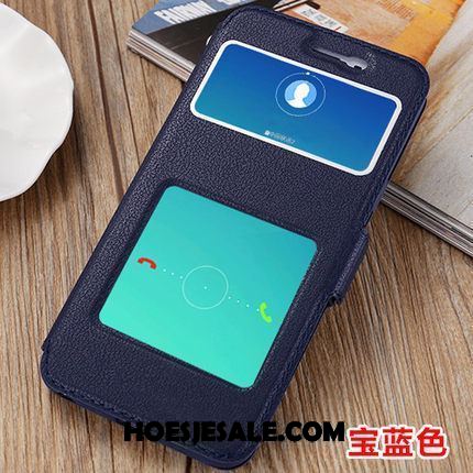 Oppo A83 Hoesje Mobiele Telefoon Clamshell Donkerblauw Leren Etui Zacht Kopen