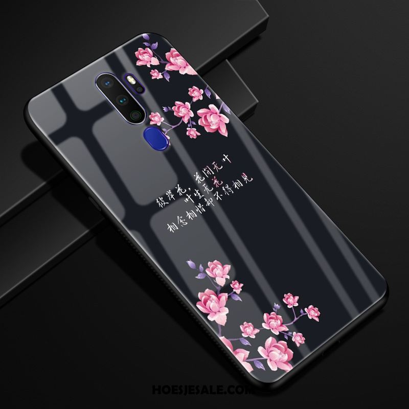 Oppo A9 2020 Hoesje Glas Wind Mobiele Telefoon Bloemen Hoes Kopen