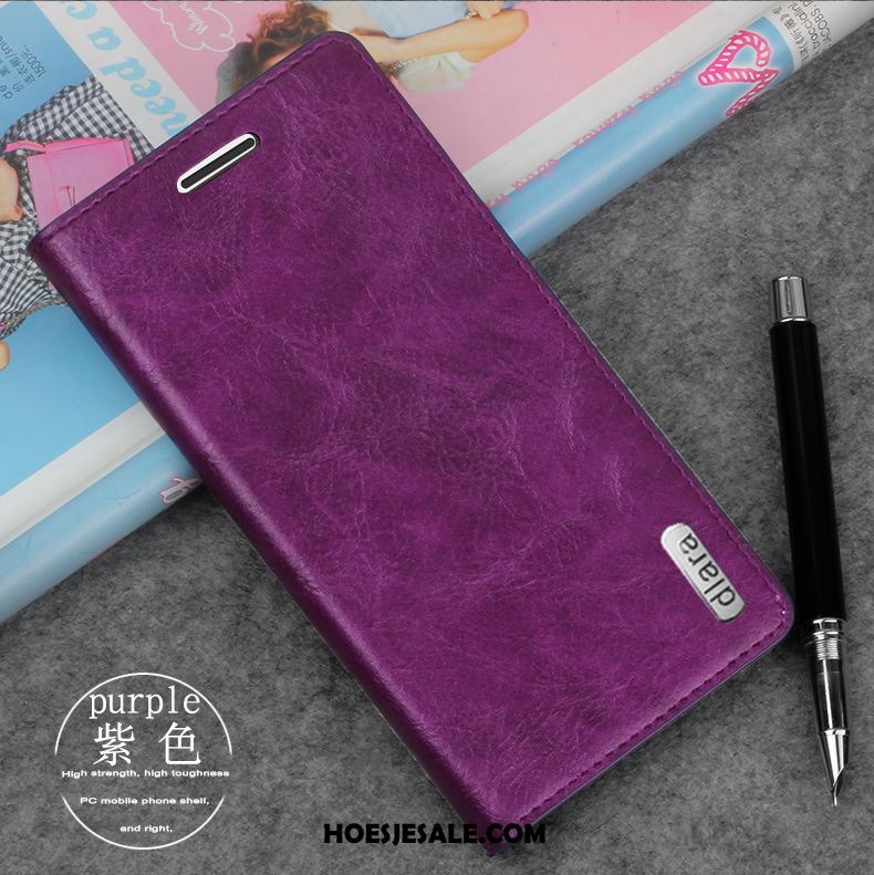 Oppo Ax7 Hoesje Leren Etui Hoes Mobiele Telefoon Purper Bescherming Goedkoop