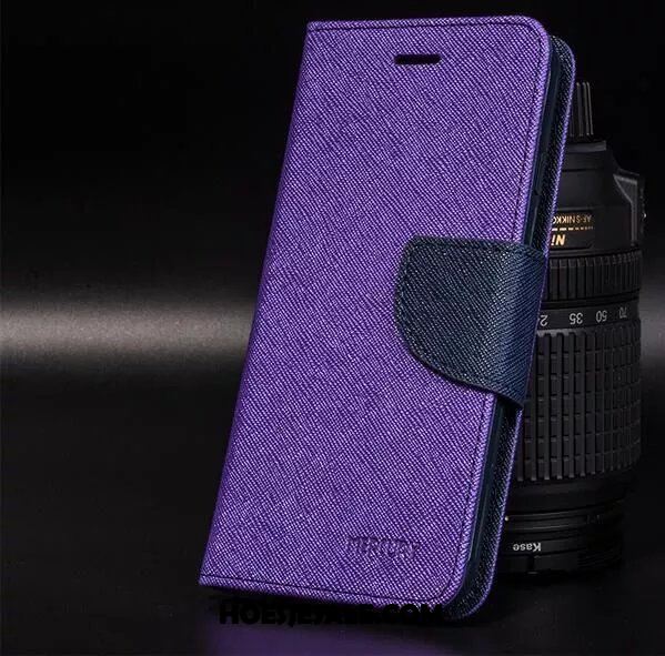 Oppo F5 Hoesje Purper Zacht Bescherming Folio Hoes Goedkoop