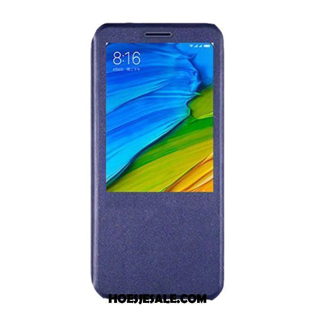 Oppo F7 Hoesje Donkerblauw Zacht Folio Hoes Leren Etui Sale