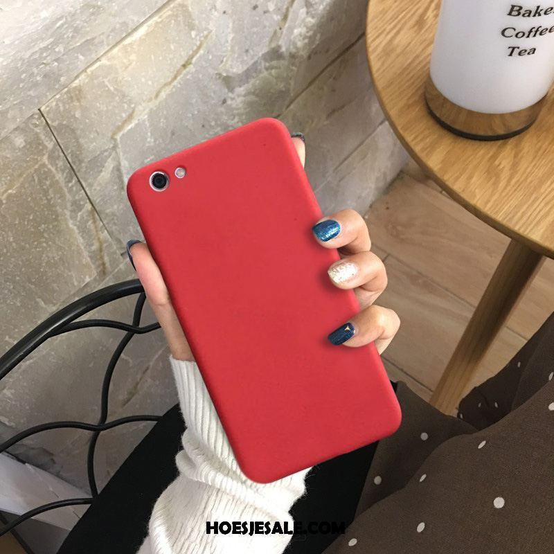 Oppo F7 Youth Hoesje Eenvoudige Rood Zacht Licht Mobiele Telefoon Sale