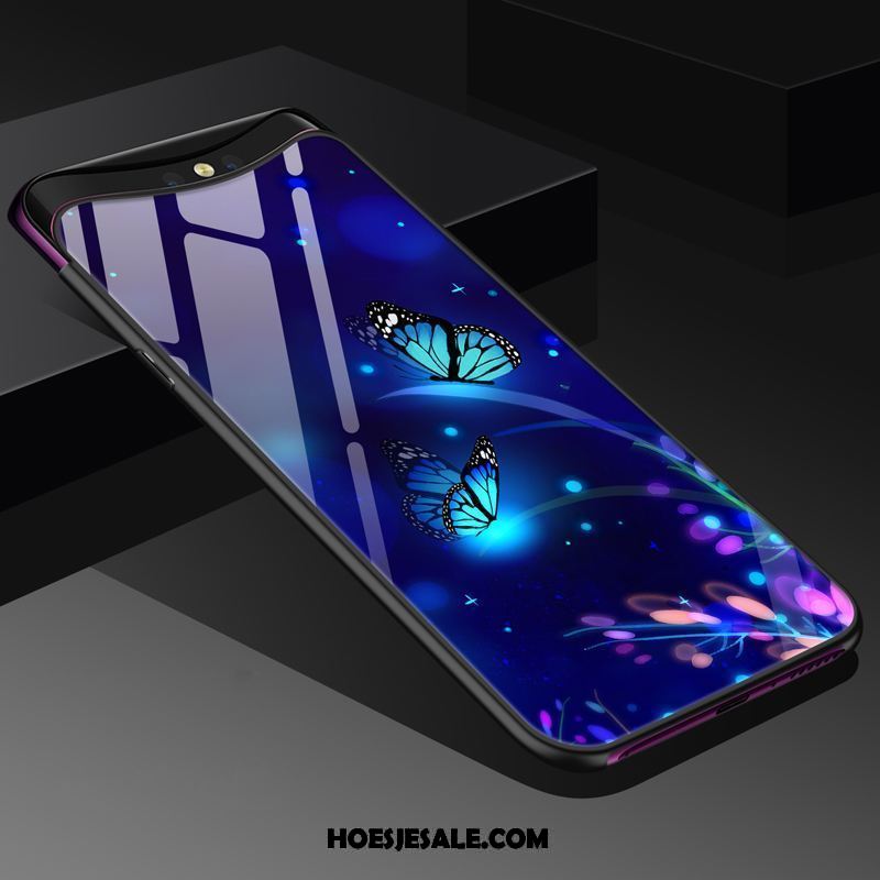 Oppo Find X Hoesje Glas Bescherming Siliconen Hoes Blauw Kopen