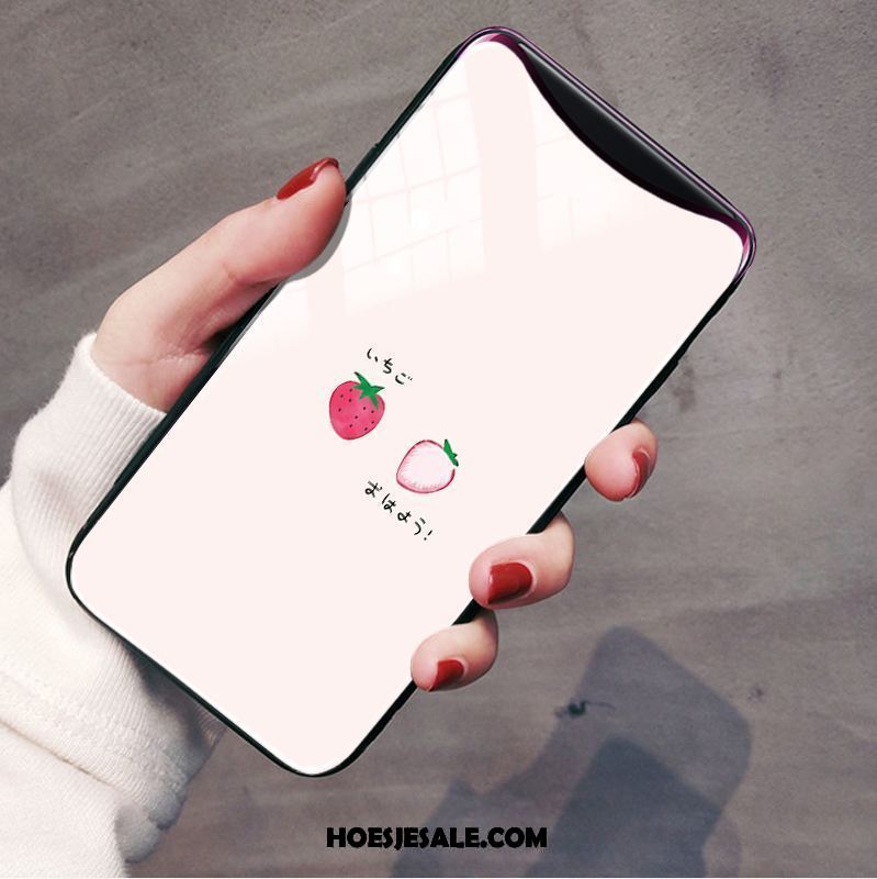 Oppo Find X Hoesje Siliconen Mode Roze Aardbei Anti-fall Korting