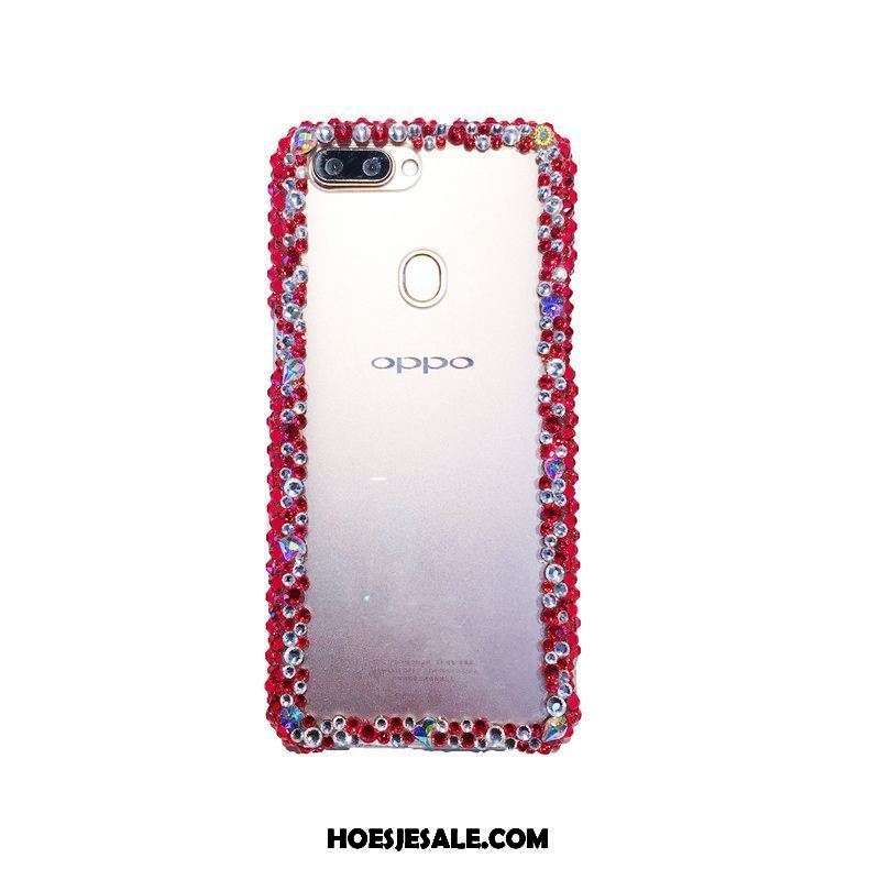 Oppo R11s Hoesje Hoes Met Strass Rood Hanger Ondersteuning Aanbiedingen