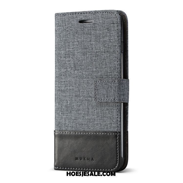 Oppo R15 Pro Hoesje Ondersteuning Mobiele Telefoon Canvas Denim Patroon Goedkoop