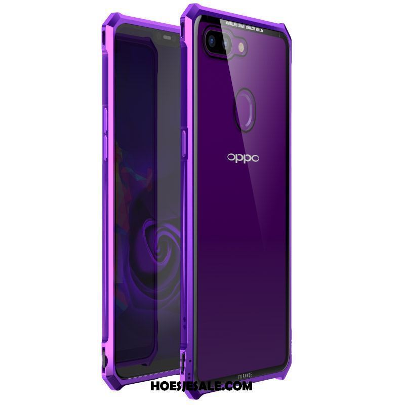 Oppo R15 Pro Hoesje Trendy Merk Omlijsting Anti-fall Mobiele Telefoon Purper Goedkoop