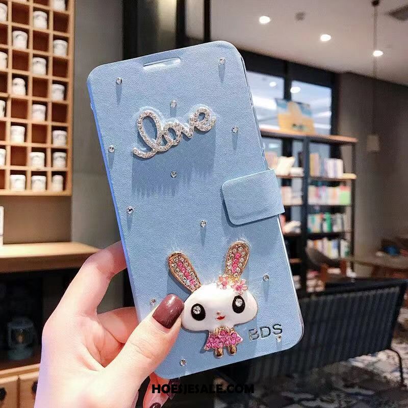 Oppo Reno 3 Hoesje Leren Etui Blauw Scheppend Schrobben Bescherming Sale