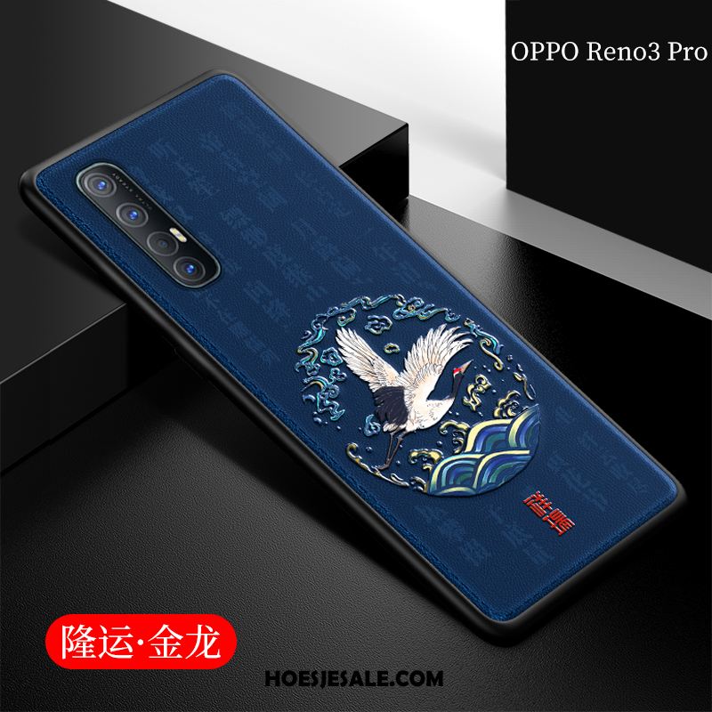 Oppo Reno 3 Pro Hoesje Chinese Stijl Reliëf Siliconen Mobiele Telefoon Leren Etui Kopen