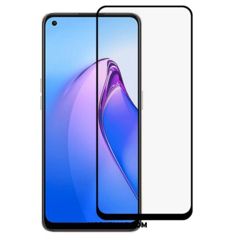 Oppo Reno 8 Screenprotector Van Gehard Glas Zwarte Randen