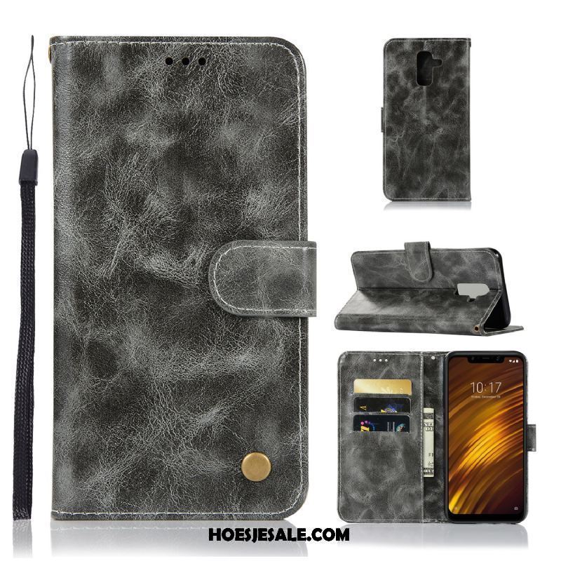 Pocophone F1 Hoesje Wind Mini Vintage Kaart Anti-fall