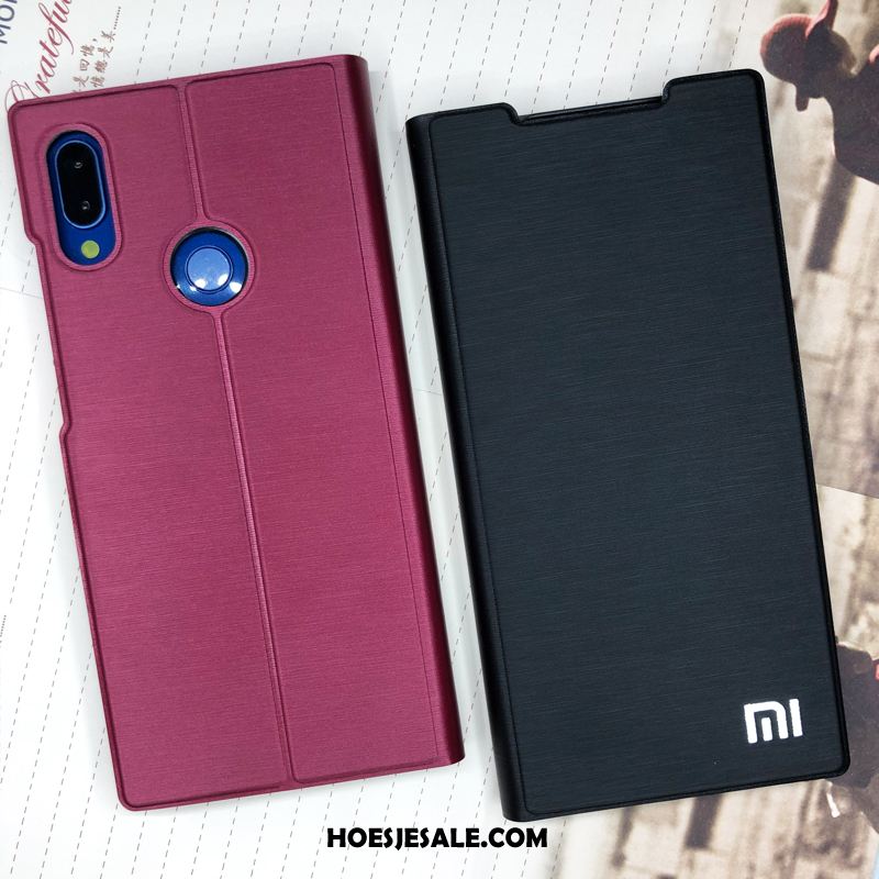 Redmi Note 7 Hoesje Bescherming Hard Leren Etui Folio Mini Winkel