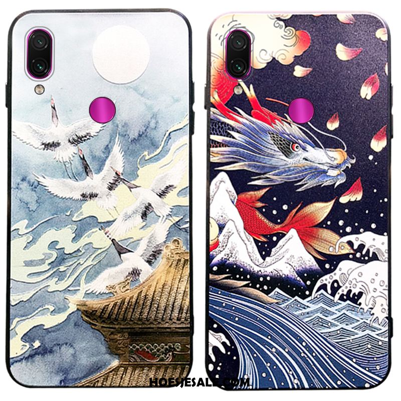 Redmi Note 7 Hoesje Zacht Vintage Chinese Stijl Siliconen Blauw Winkel