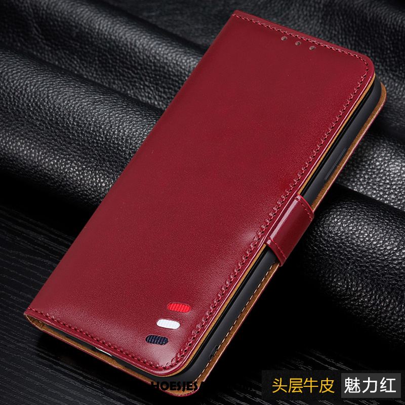 Redmi Note 9 Pro Hoesje Rood Leren Etui Mobiele Telefoon Mini Echt Leer Online