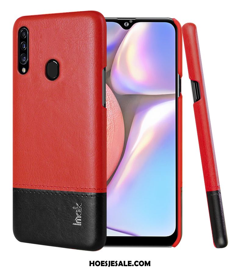 Samsung Galaxy A20s Hoesje Anti-fall Mobiele Telefoon Leren Etui Rood Kunstleer Sale