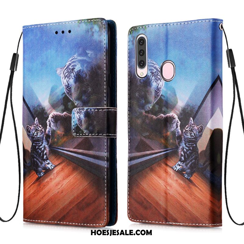 Samsung Galaxy A20s Hoesje Kaart Blauw Zacht Ster Leren Etui Winkel