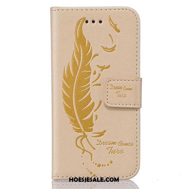 Samsung Galaxy A3 2016 Hoesje Goud Zacht Folio Bescherming Leren Etui Sale