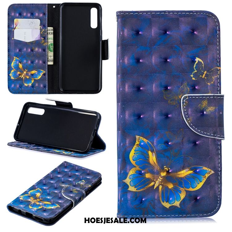 Samsung Galaxy A50 Hoesje Folio Ster Blauw Leren Etui Hoes Aanbiedingen