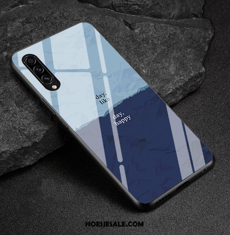 Samsung Galaxy A50s Hoesje Zacht Glas Hard Mobiele Telefoon Blauw Kopen