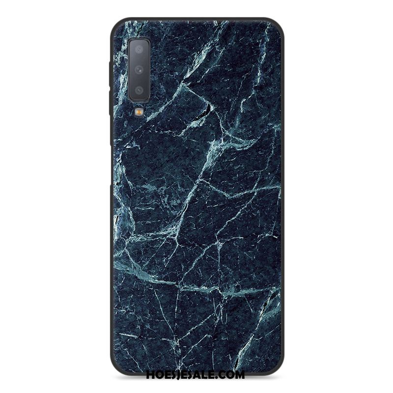 Samsung Galaxy A7 2018 Hoesje Houtnerf Ster Wind Mobiele Telefoon Blauw Aanbiedingen