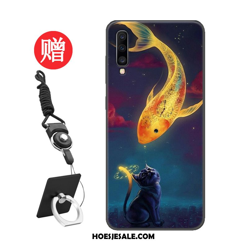 Samsung Galaxy A70 Hoesje Hoes Bescherming Blauw Zacht Patroon Aanbiedingen