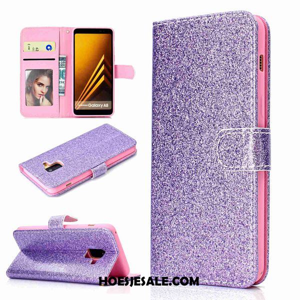 Samsung Galaxy A8 2018 Hoesje Mobiele Telefoon Hoes Leren Etui Ster Hanger Sale