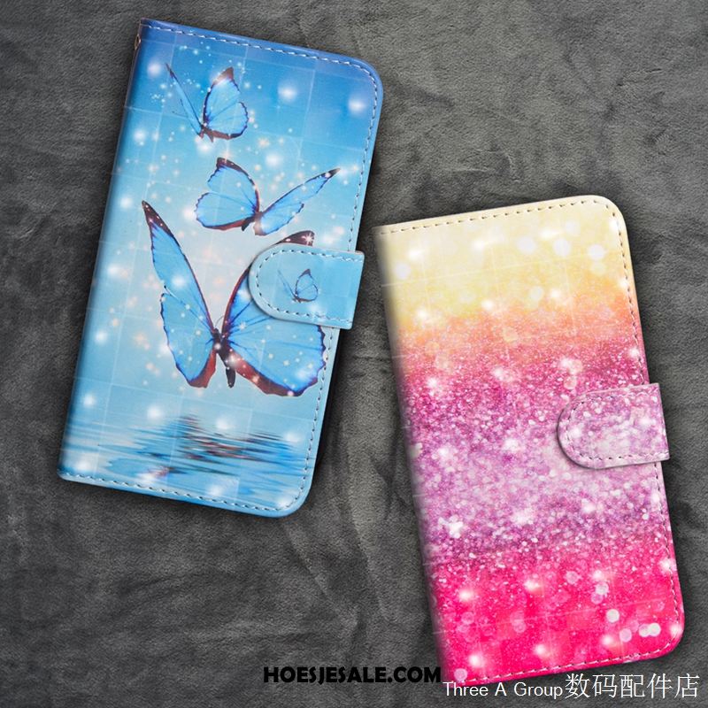 Samsung Galaxy A8 Hoesje Blauw Mobiele Telefoon Trend Bescherming Leren Etui Korting