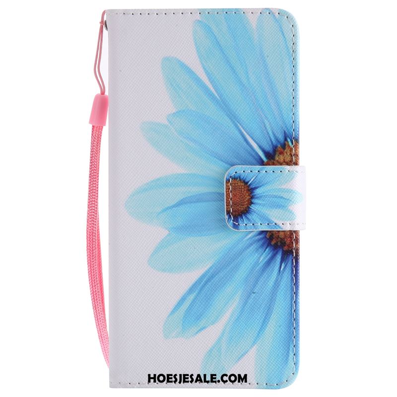 Samsung Galaxy A8 Hoesje Zonnebloem Anti-fall All Inclusive Geschilderd Blauw Korting