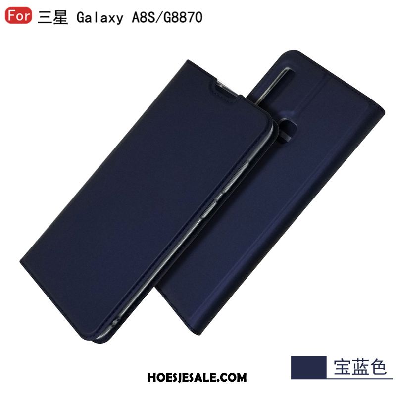 Samsung Galaxy A8s Hoesje Blauw Folio Hoes Mobiele Telefoon Bescherming Winkel