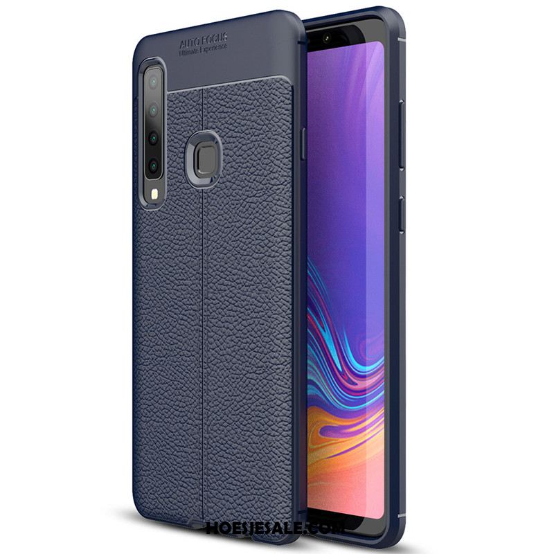 Samsung Galaxy A9 2018 Hoesje Groen Eenvoudige Mobiele Telefoon Patroon Leer Sale