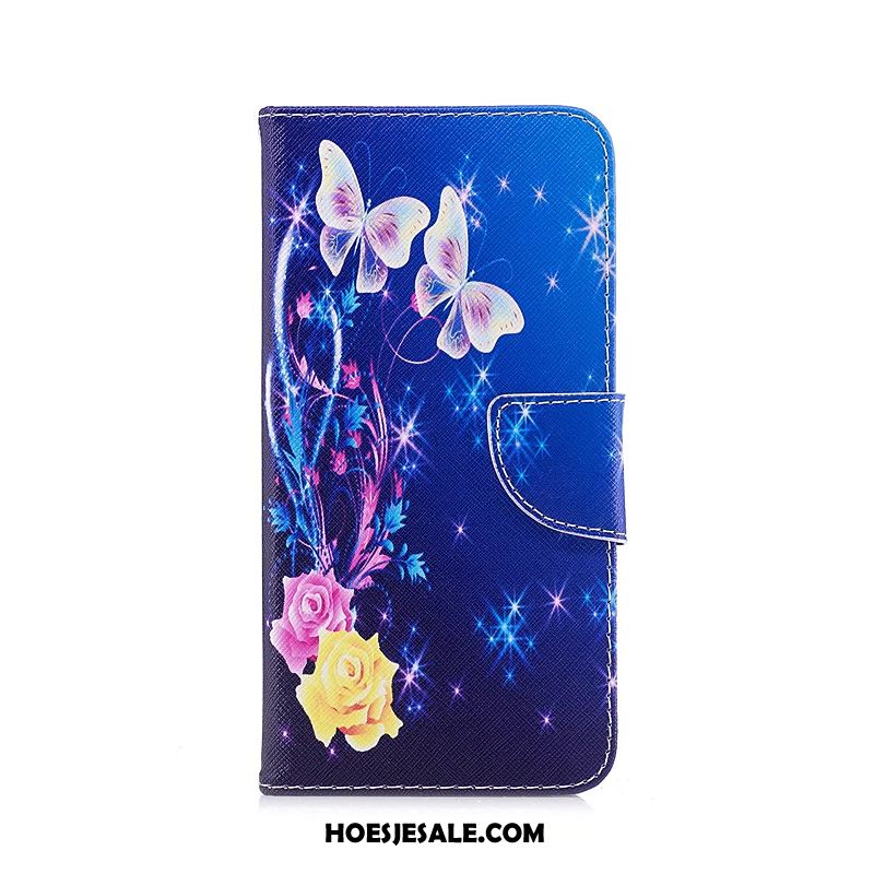 Samsung Galaxy A9 2018 Hoesje Hoes Leren Etui Bescherming Blauw Folio Sale