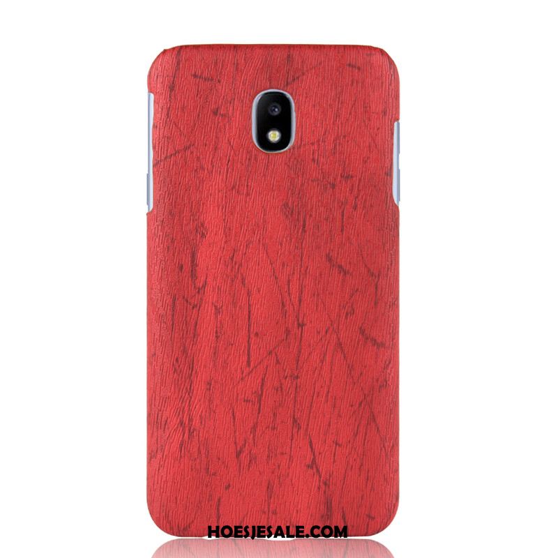 Samsung Galaxy J7 2017 Hoesje Rood Anti-fall Scheppend Houtnerf Mobiele Telefoon Korting