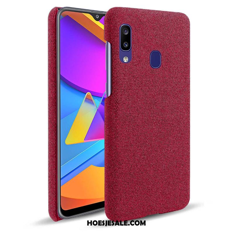 Samsung Galaxy M20 Hoesje Rood Ster Patroon Doek Hoes Korting