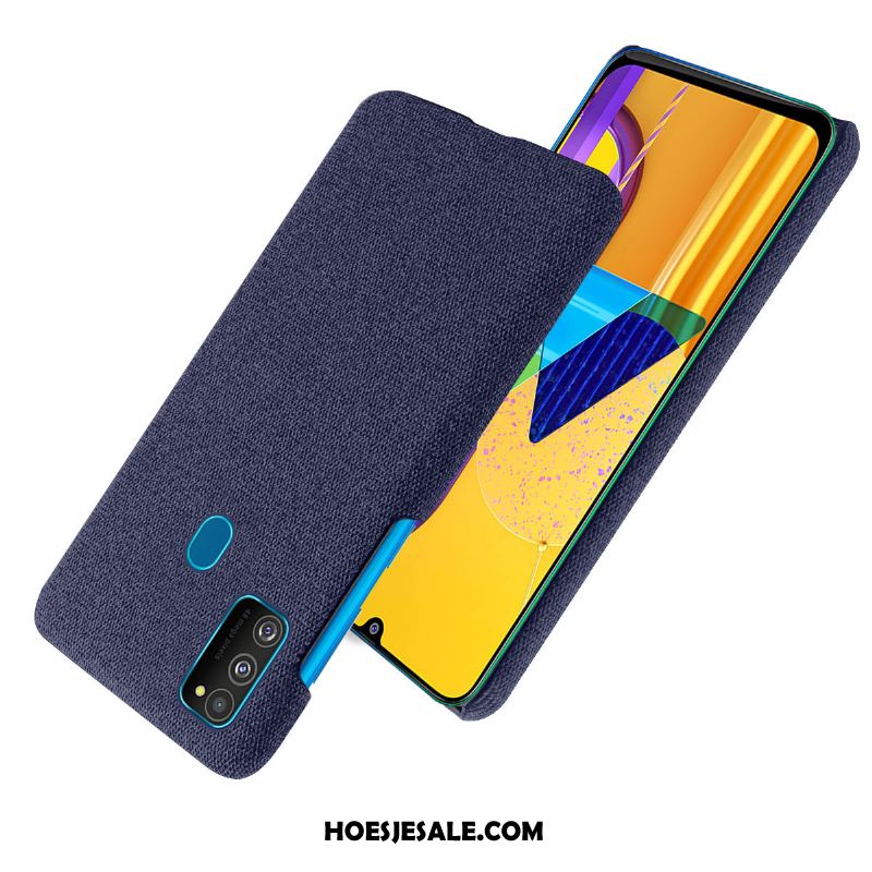 Samsung Galaxy M30s Hoesje Doek Mobiele Telefoon Donkerblauw Bescherming Ster Korting