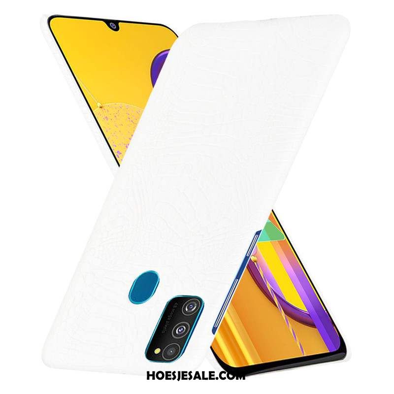 Samsung Galaxy M30s Hoesje Hoes Wit Schrobben Patroon Mobiele Telefoon Goedkoop