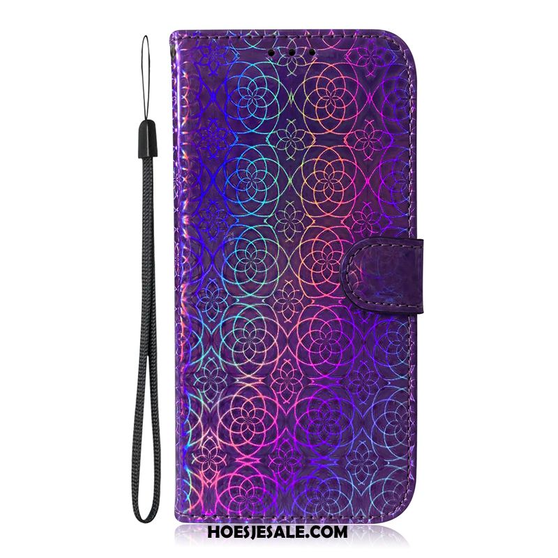 Samsung Galaxy M30s Hoesje Leren Etui Gekleurde Mobiele Telefoon Bescherming Purper Winkel