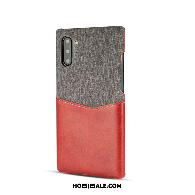 Samsung Galaxy Note 10+ Hoesje Hoes Mobiele Telefoon Anti-fall Ster Rood Winkel