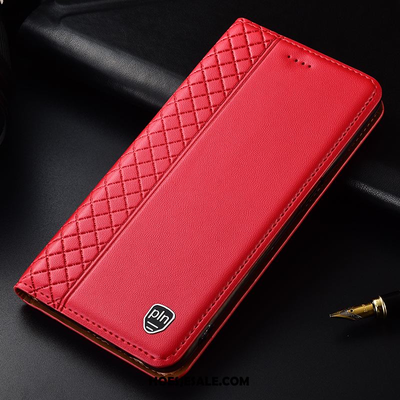 Samsung Galaxy Note 10+ Hoesje Ster Bescherming Rood Mobiele Telefoon Folio