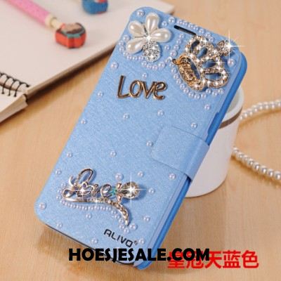 Samsung Galaxy Note 4 Hoesje Bescherming Hoes Blauw Mobiele Telefoon Leren Etui Goedkoop