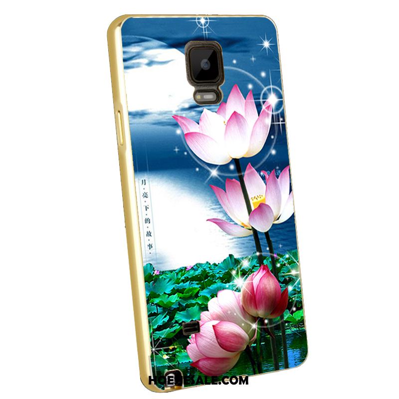 Samsung Galaxy Note 4 Hoesje Metaal Bescherming Plating Omlijsting Blauw