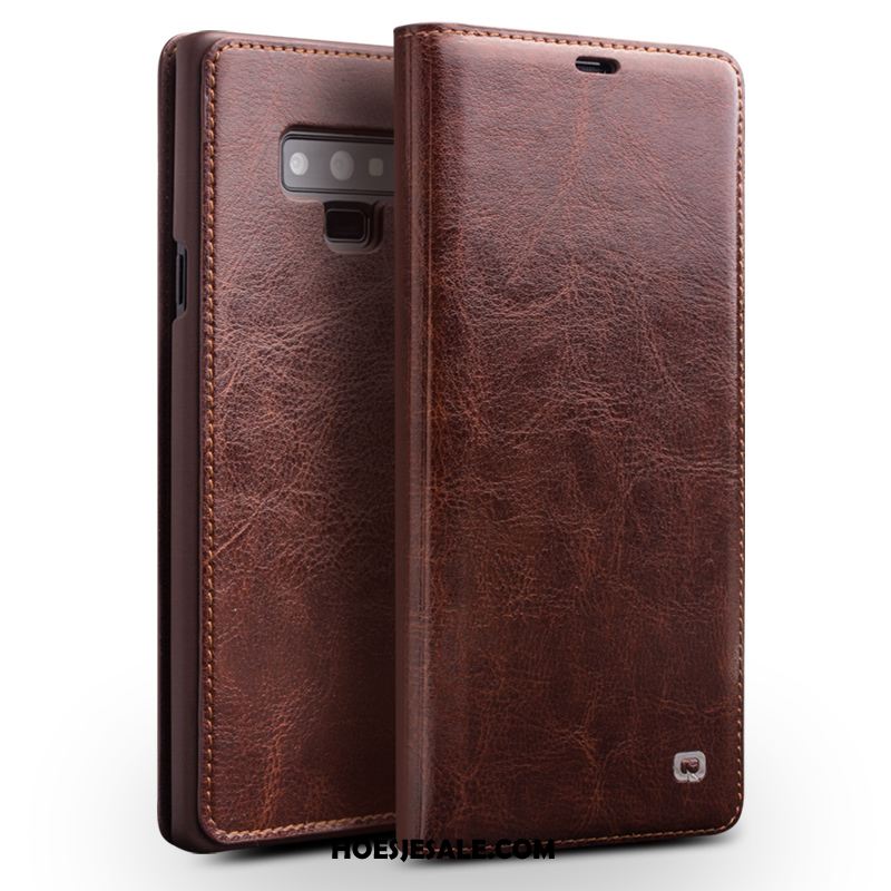 Samsung Galaxy Note 9 Hoesje Dun Anti-fall Trendy Merk Mobiele Telefoon Leren Etui Online