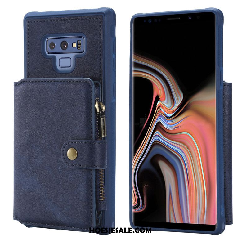 Samsung Galaxy Note 9 Hoesje Rits Mobiele Telefoon Blauw Trend Hoes Sale