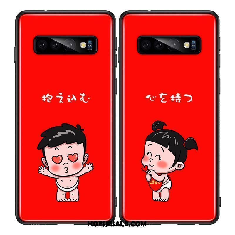 Samsung Galaxy S10+ Hoesje All Inclusive Siliconen Rood Zacht Ster