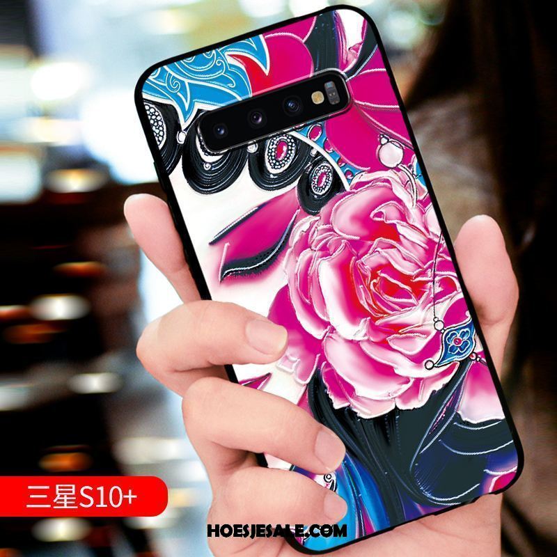 Samsung Galaxy S10+ Hoesje Hoes Nieuw Zacht Rood Ster Winkel