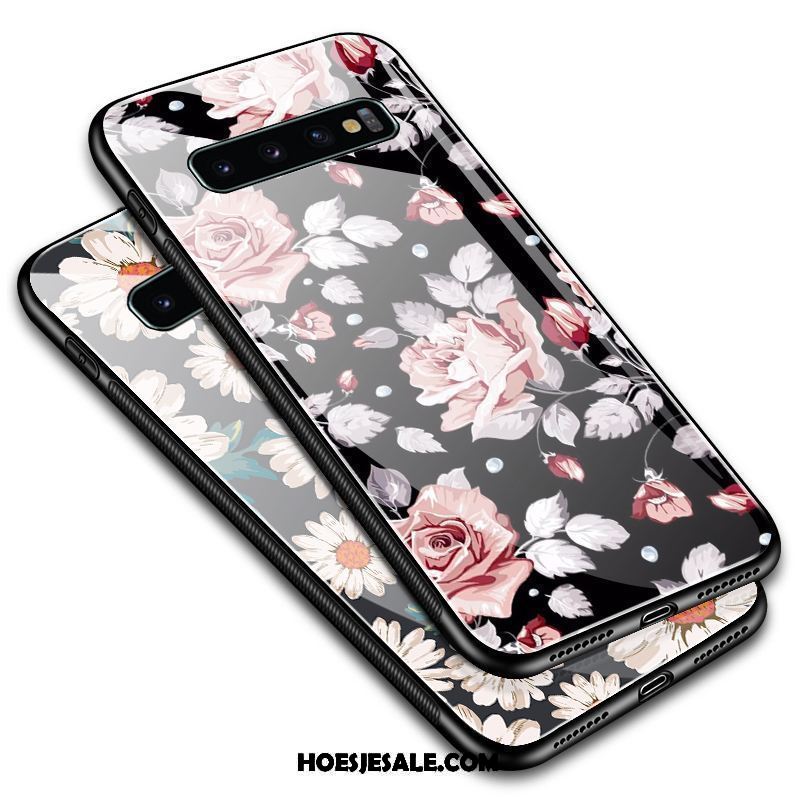 Samsung Galaxy S10 Hoesje Roze Bloemen Bescherming Hoes Anti-fall Goedkoop