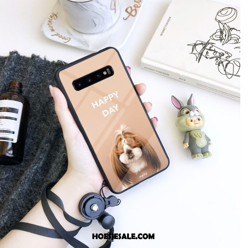 Samsung Galaxy S10 Hoesje Spotprent Mode Gehard Glas Mooie Hanger Sale