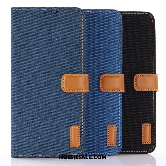 Samsung Galaxy S10 Lite Hoesje Blauw Leren Etui Denim Bescherming Folio