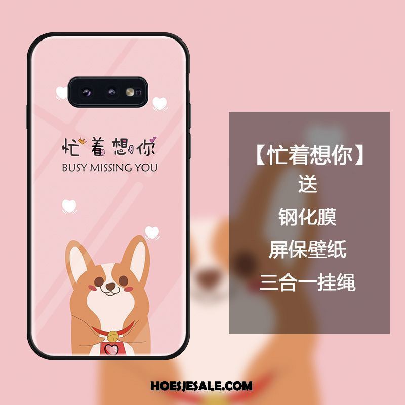 Samsung Galaxy S10e Hoesje Anti-fall Persoonlijk Spotprent Trendy Merk Roze Sale