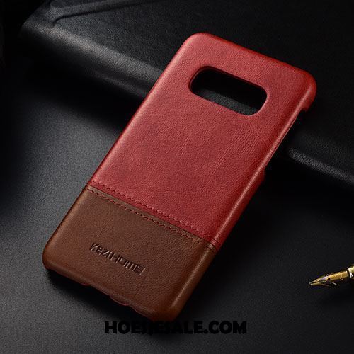 Samsung Galaxy S10e Hoesje Mobiele Telefoon Leer Dun Rood Ster Kopen