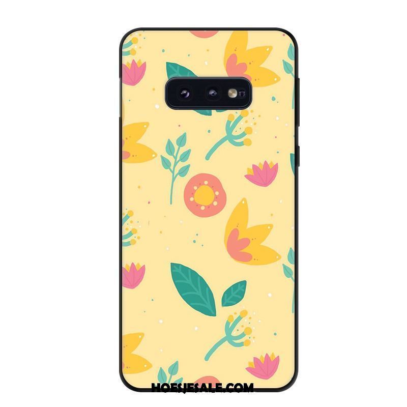 Samsung Galaxy S10e Hoesje Spotprent Geel Kunst Hoes Bescherming Sale